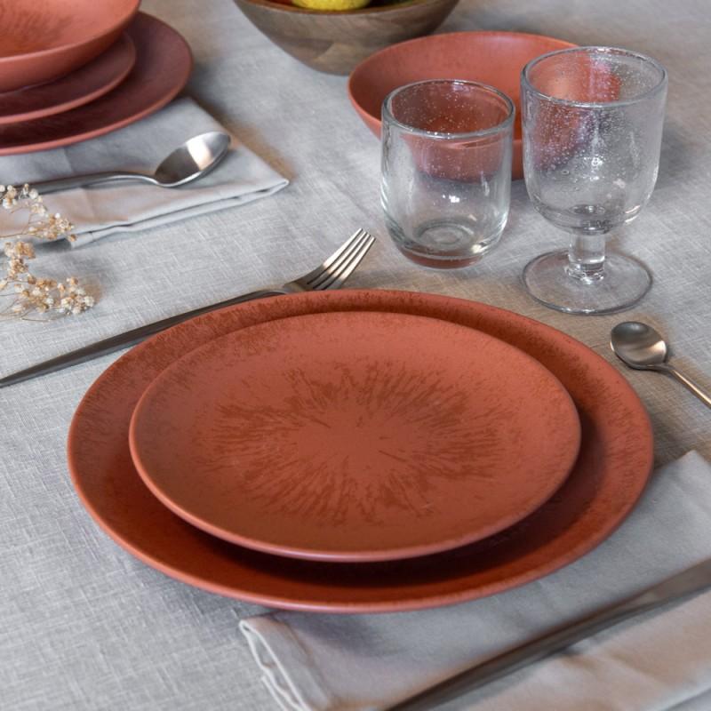 Assiette plate Onyx 27 cm Terracotta (lot de 6) Table passion - Mathon - 4