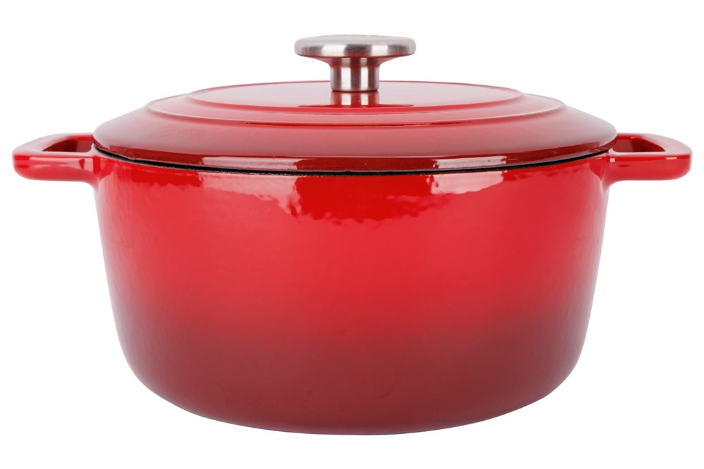 Cocotte en Fonte émaillée, FONTESTIC, Rouge, D24 cm Cosy & Trendy - Mathon - 1