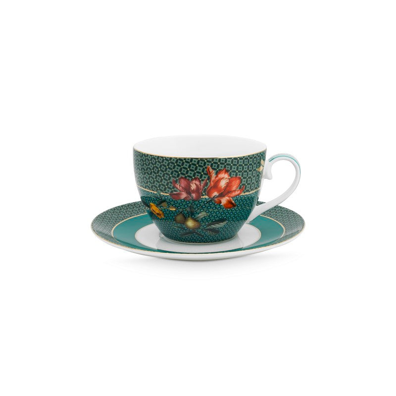 Lot de 6 Tasses et sous-tasses à thé Winter Wonderland Bird Vert - 280ml Pip Studio - Mathon