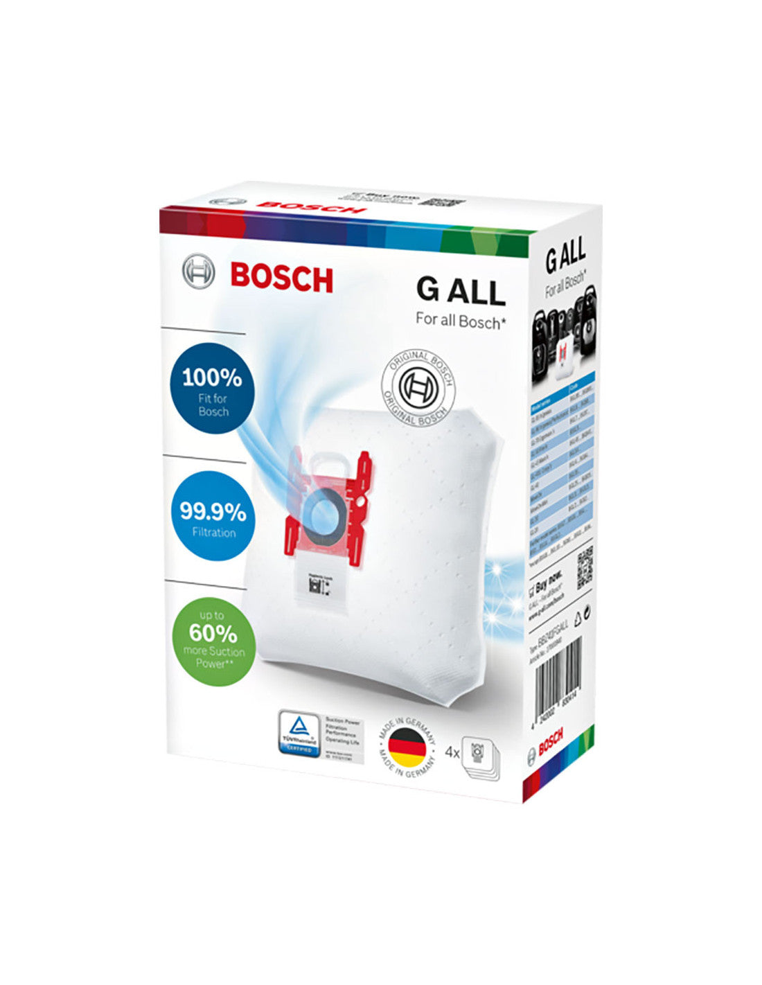 Boite De Sac Pour Tous Aspis Bosch Sauf Bsg8/vs08/bsn/vs01 4sacs + 1 Filtre Bosch - Mathon - 1
