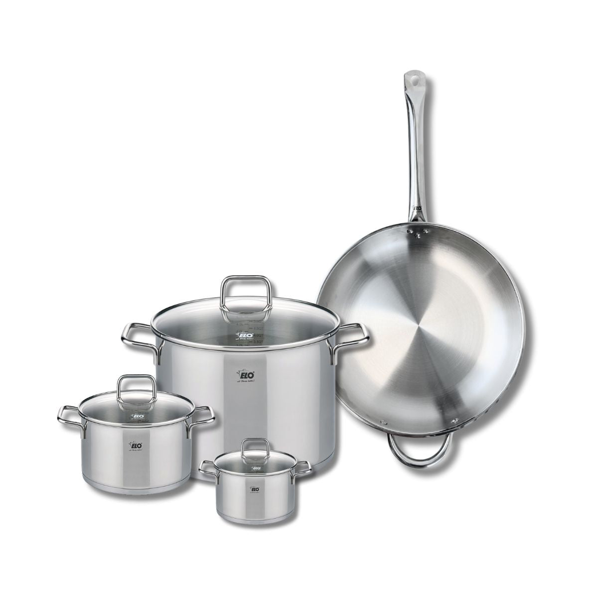 Set de 1 Poêle de cuisson 32 cm et 3 faitouts 12, 16 et 26 cm  Profi Citrin Elo - Mathon - 1