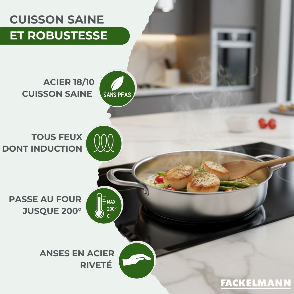 Sautoir 28 cm en inox 18/10 Triply  Vita3 Fackelmann - Mathon - 3