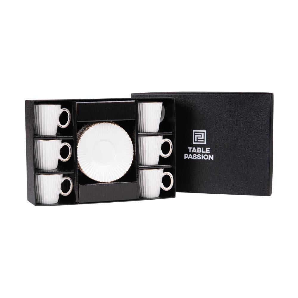 Coffret de 6 tasses à café avec sous tasses Pure 9 cl Table passion - Mathon - 2