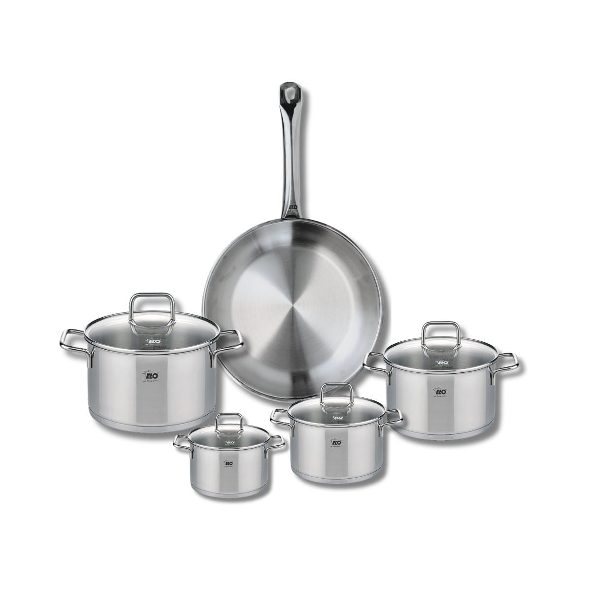 Ensemble de 1 Poêle de cuisson 28 cm et 4 faitouts 12, 14, 16 et 20 cm  Profi Citrin Elo - Mathon - 1