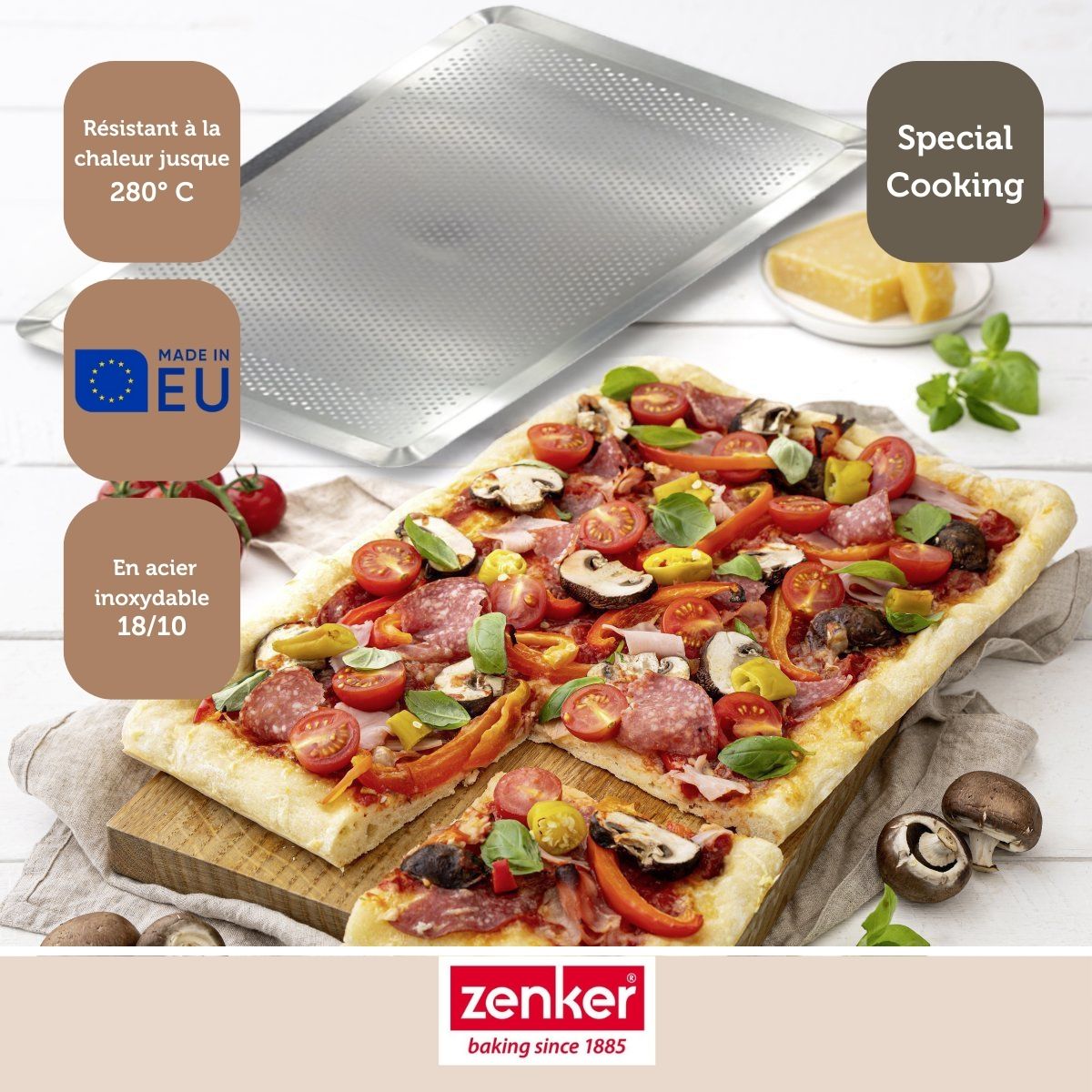 Plaque à pâtisserie perforée 40 x 30 cm en alu 18/10 Zenker Special Cooking Zenker - Mathon - 9