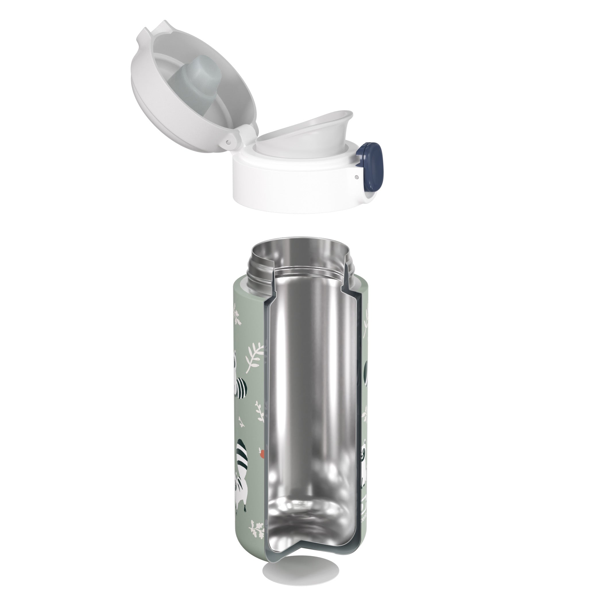 Gourde isotherme à bec verseur Pop 360ml Vert Raton Laveur Monbento - Mathon - 3