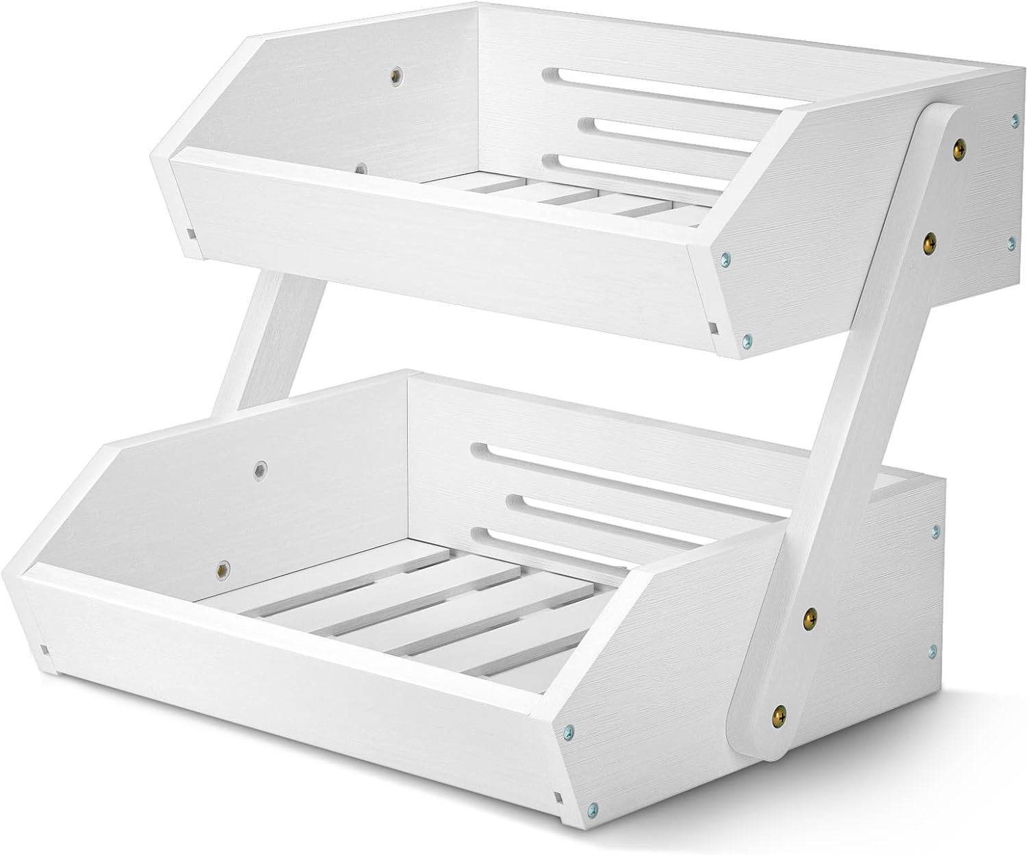 Corbeille à Fruits en Bambou à 2 Niveaux Naturelle Vendos85 - Mathon