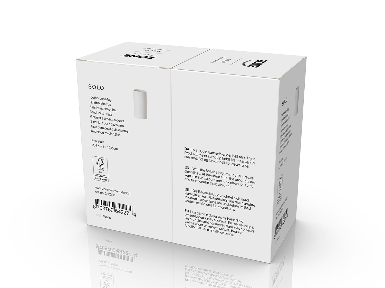 Gobelet pour brosse à dents SOLO en porcelaine Blanc Zone Denmark - Mathon - 5