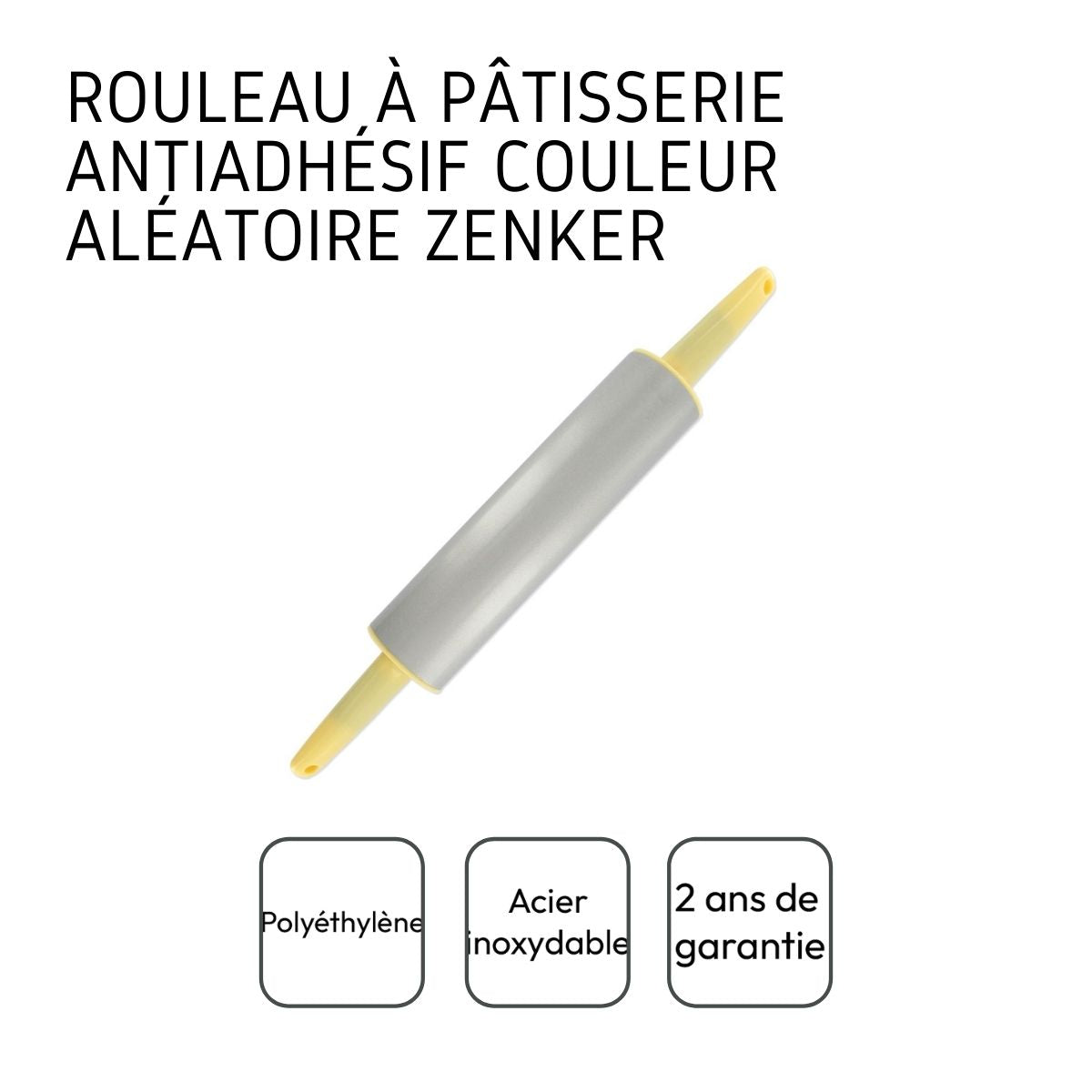Rouleau à pâtisserie en métal antiadhésif 36 cm Zenker Zenker - Mathon - 4
