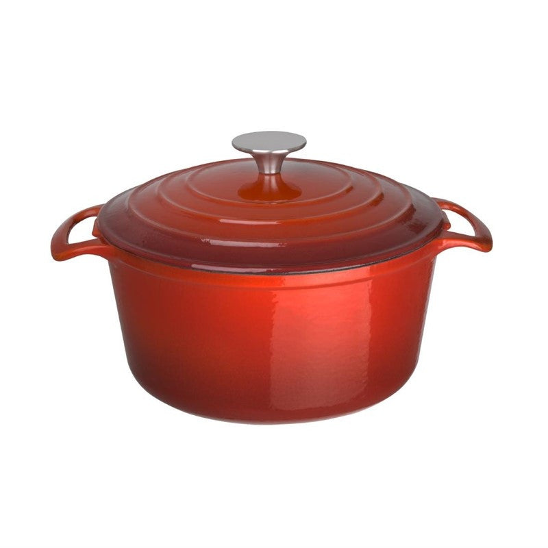 Grande cocotte ronde rouge en fonte  4 L Vogue - Mathon - 1