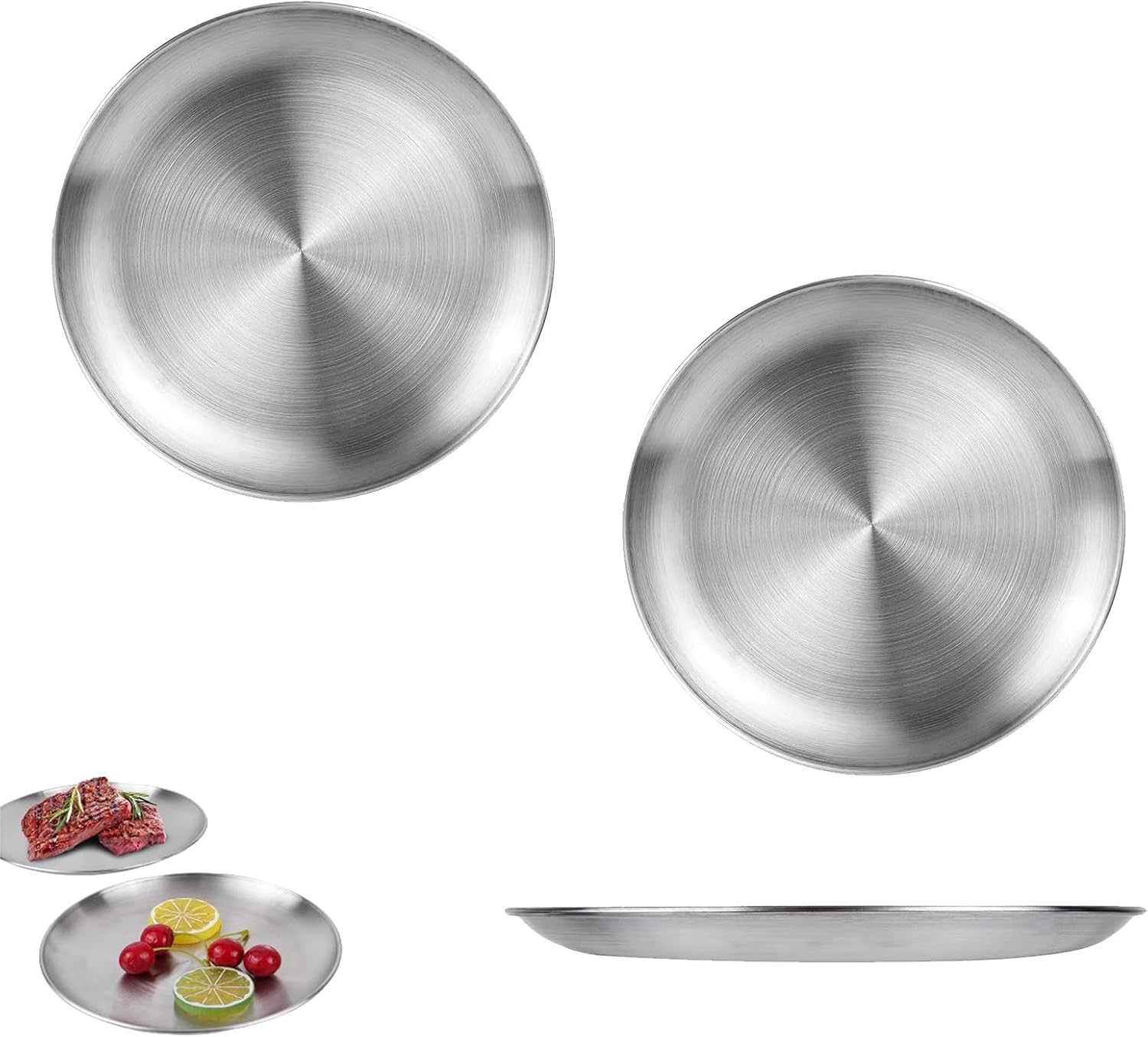 Assiettes rondes inox 9’’ robustes et empilables Vendos85 - Mathon