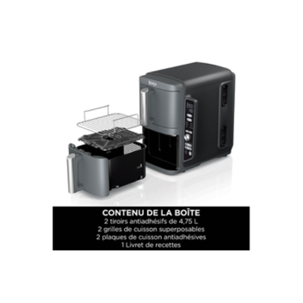 Friteuse Sans Huile Ninja Foodi - Double Stack Sl400eu - 9,5 L - 2 Tiroirs De Cuisson Indépendant - 6 Modes De Cuisson - 2470w Ninja - Mathon - 7