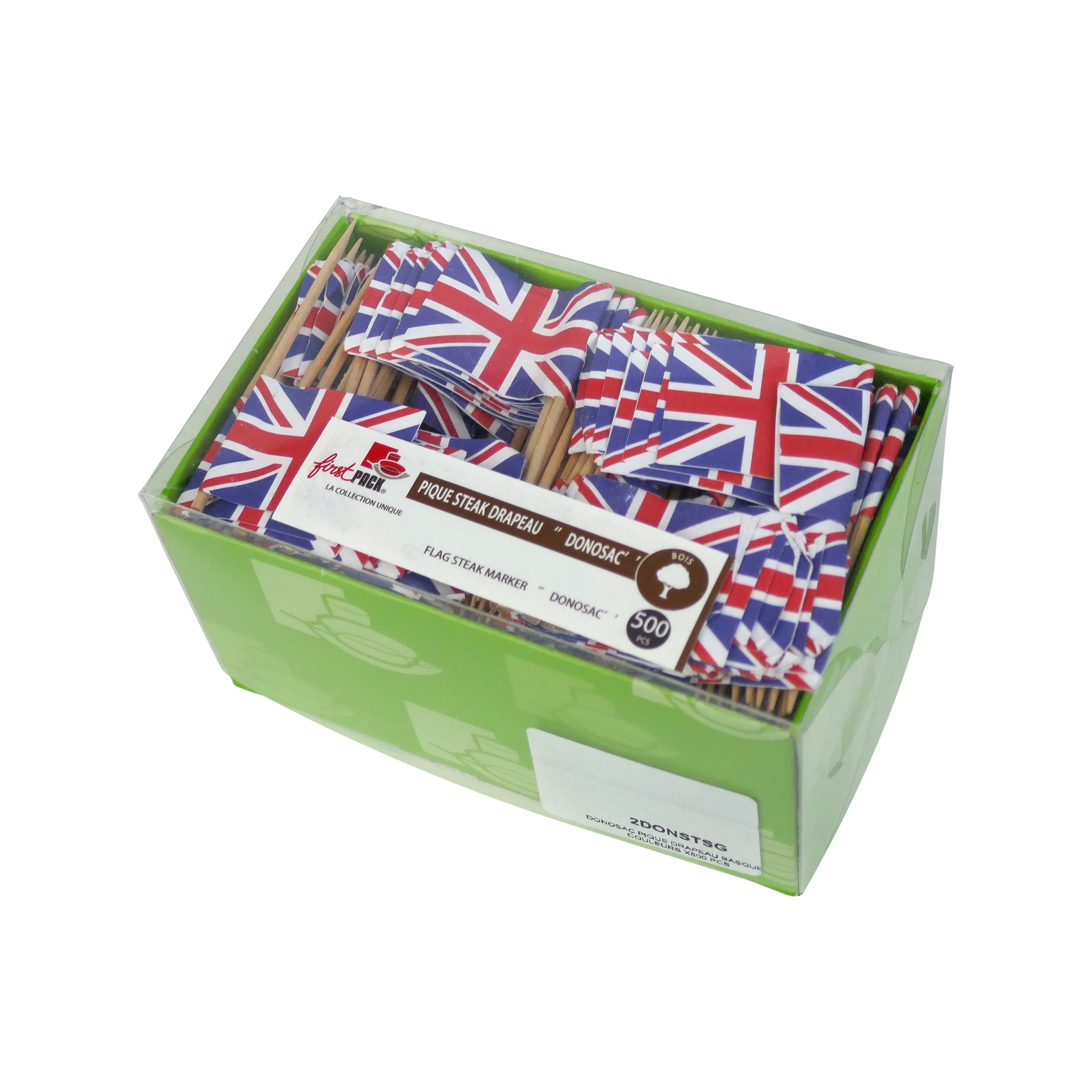 500Pcs - Pique à steack avec drapeau anglais 65 FirstPack - Mathon - 2
