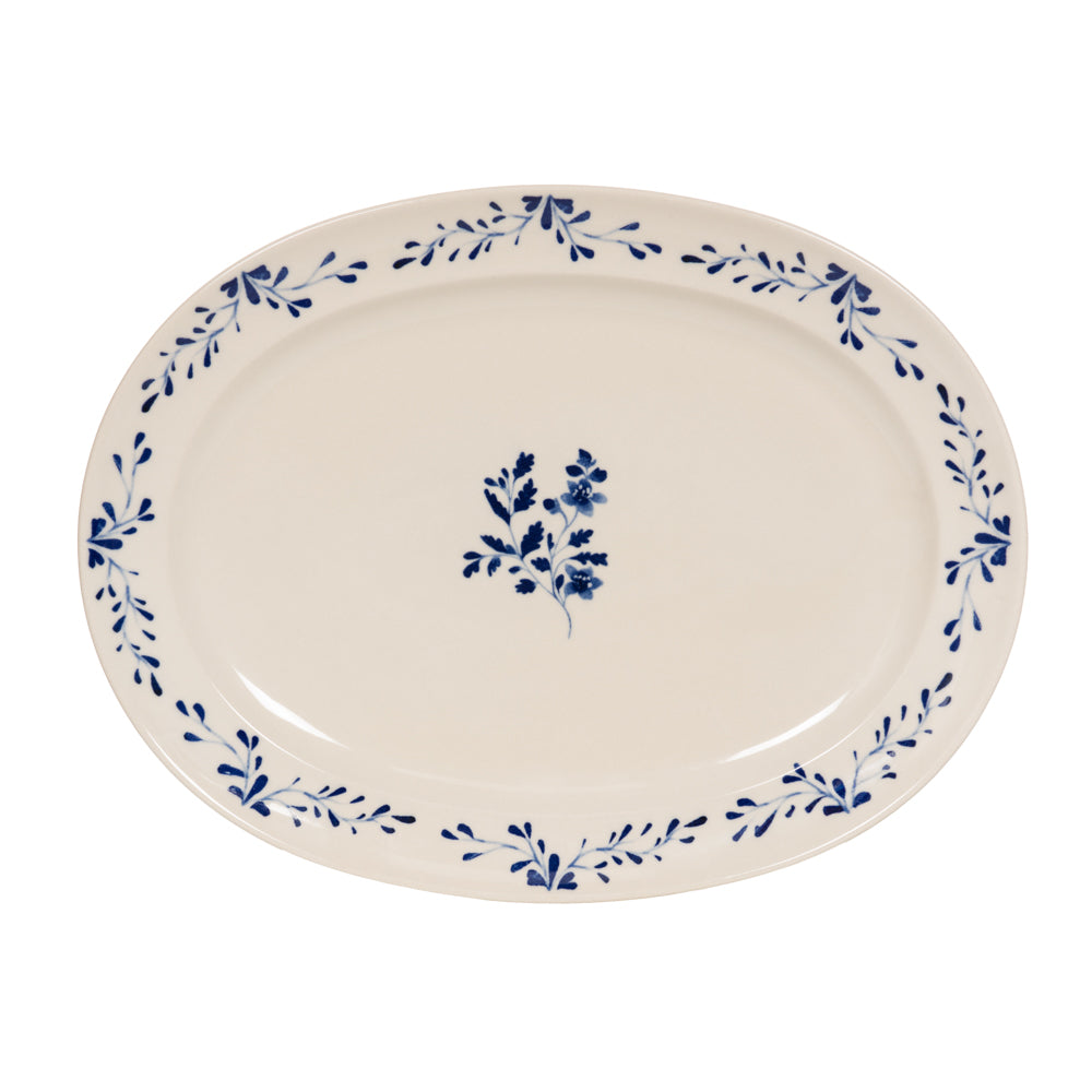 Plat ovale Appoline bleu 42x30 cm Table passion - Mathon - 1
