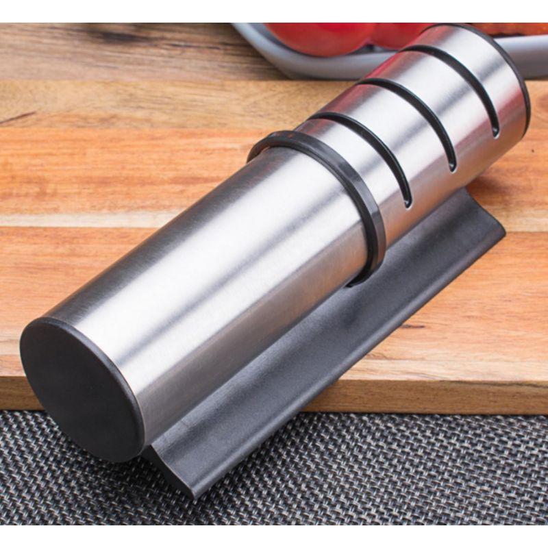 Aiguiseur de couteaux manuel à cylindre en acier inoxydable Herzberg HG8102 Herzberg - Mathon - 2