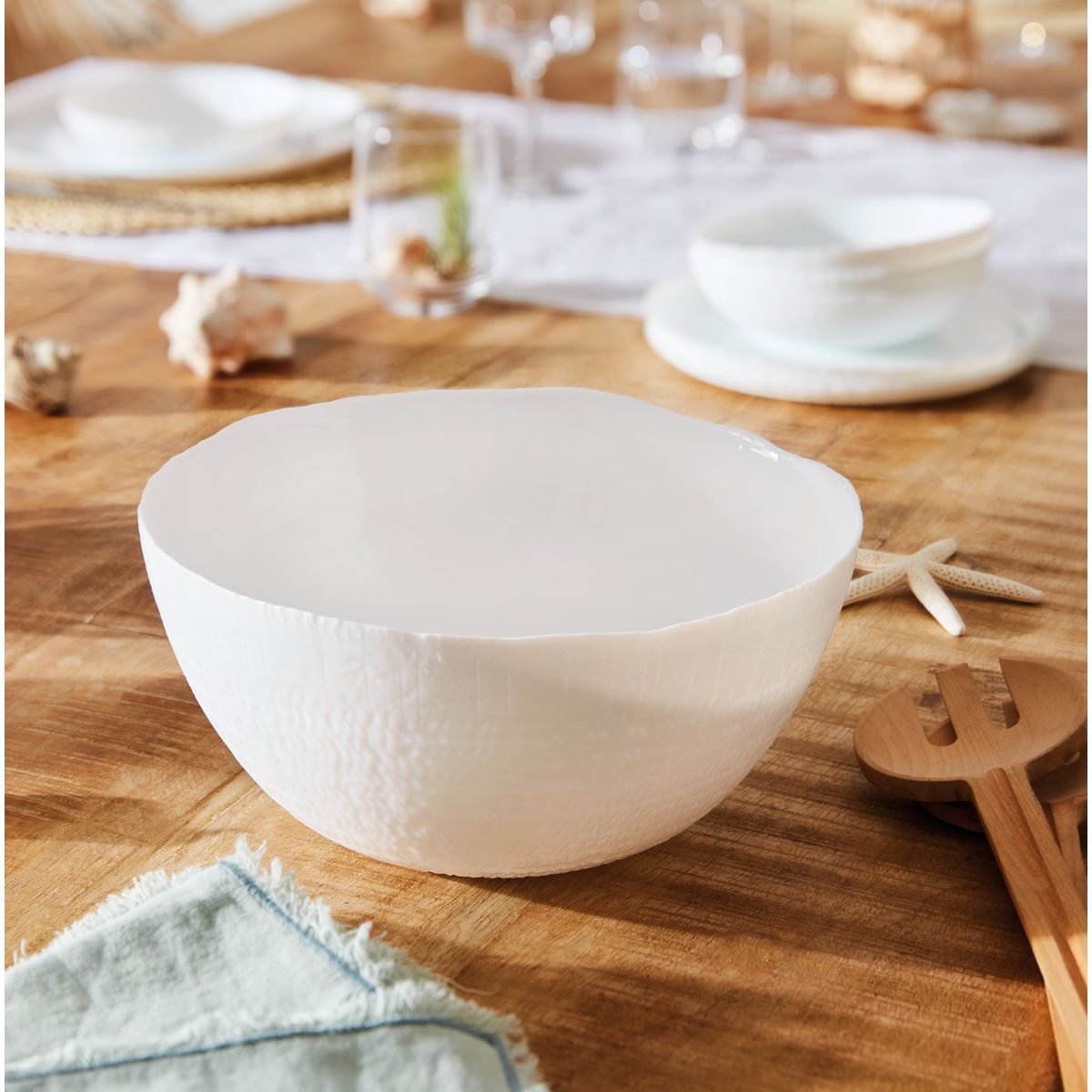 Saladier blanc 23cm Ammonite  - Verre opale extra résistant Luminarc - Mathon - 3