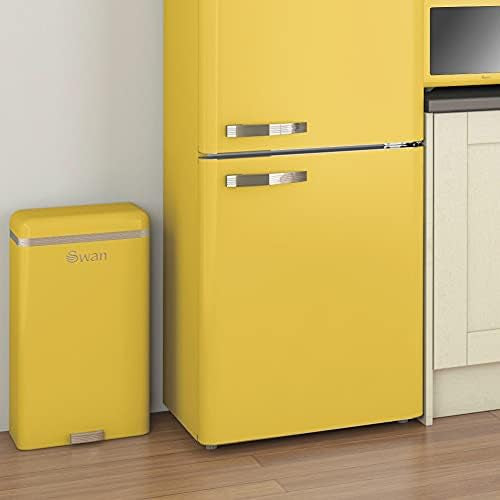 Retro Poubelle à Ouverture Automatique avec Capteur, Métal, 45 Litres, Vintage  Jaune SWKA4500YELNEU - Mathon - 2