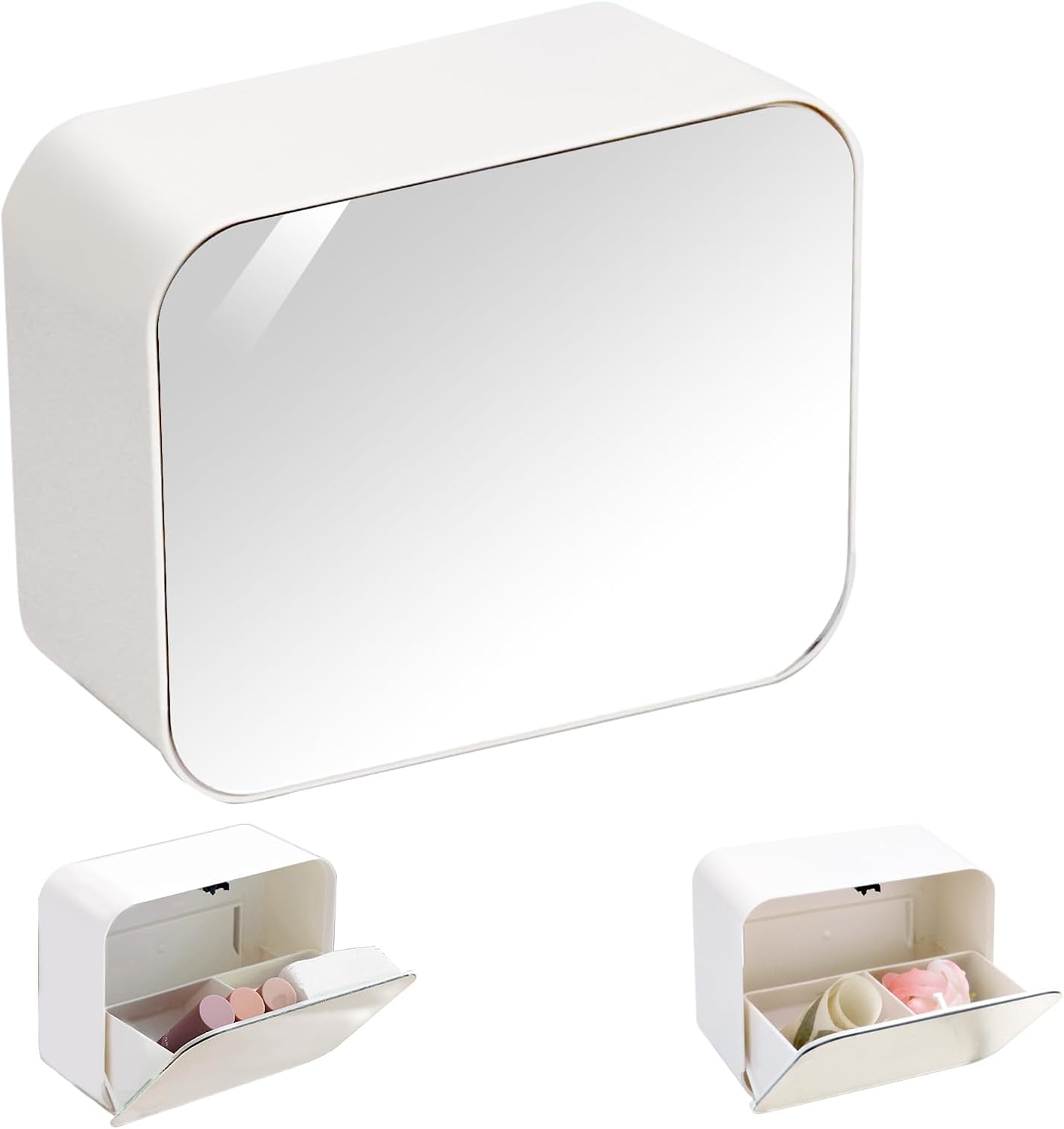 Support Mural Cotons-Tiges avec 2 Compartiments Vendos85 - Mathon