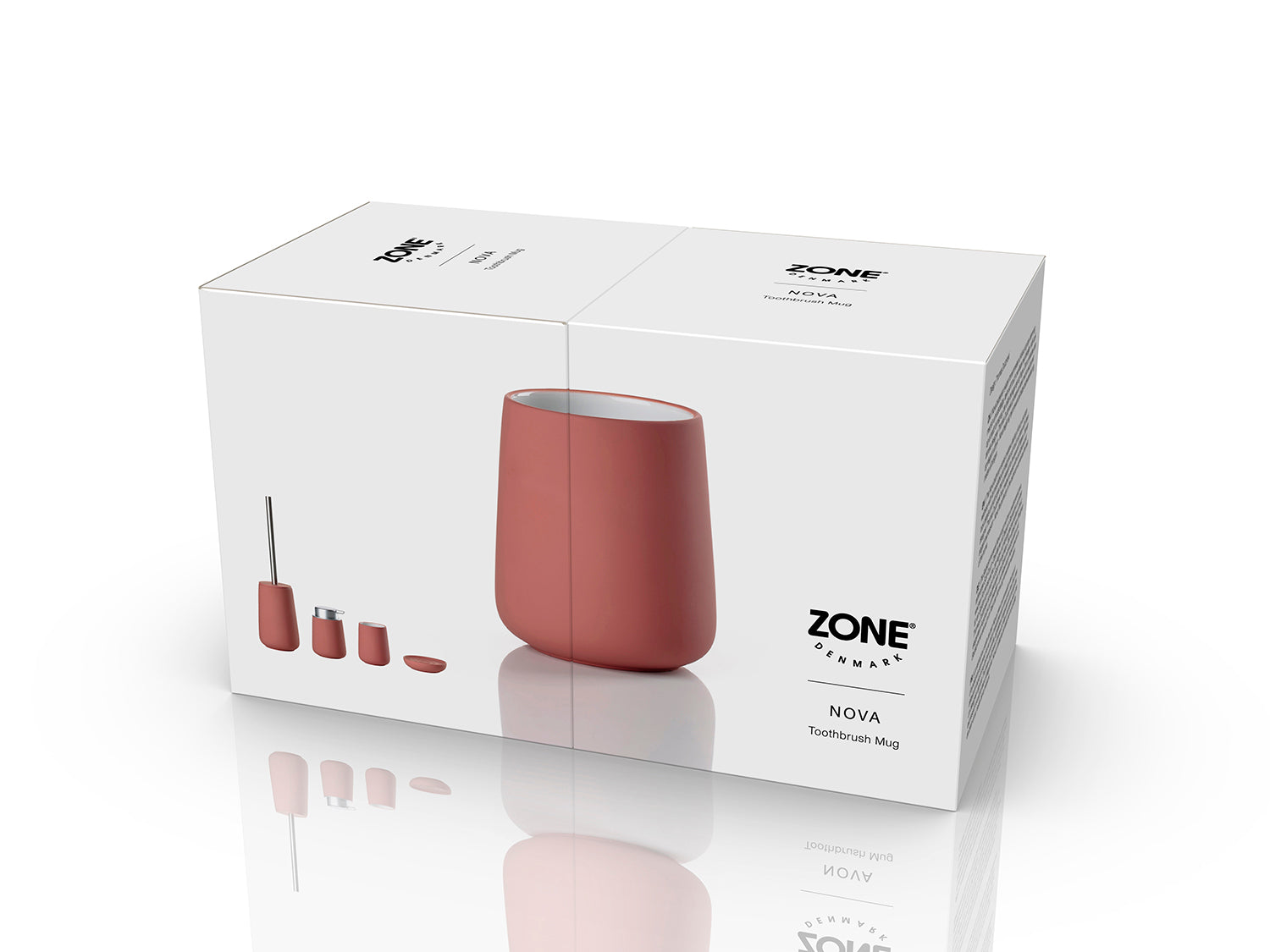 Gobelet pour brosse à dents NOVA en porcelaine et softtouch Peach Red Zone Denmark - Mathon - 4