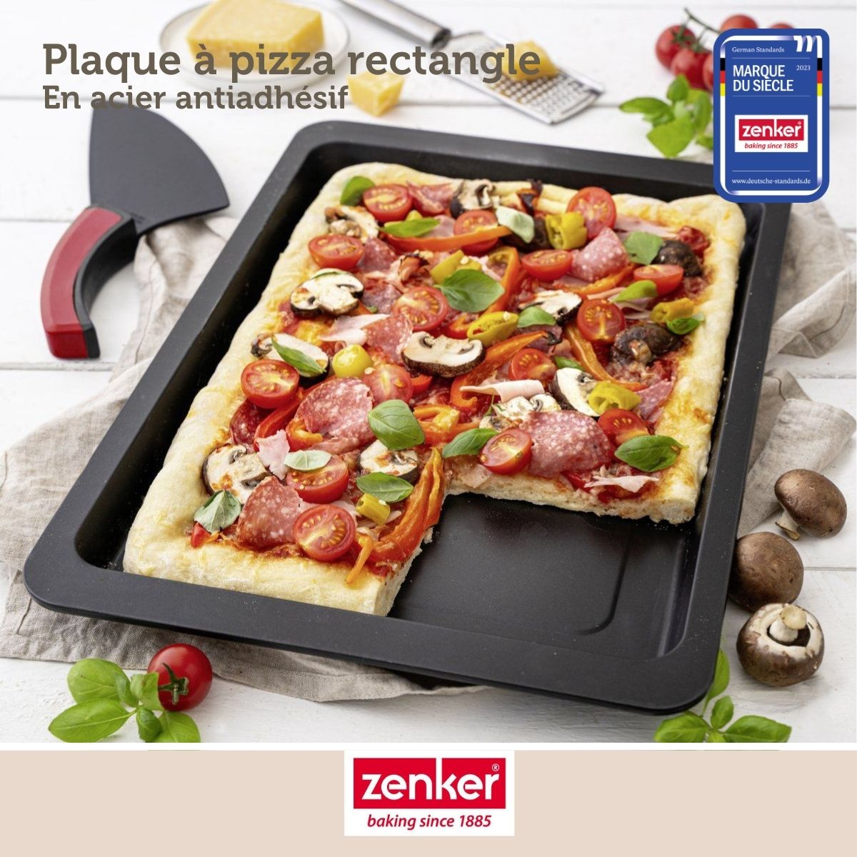 Ensemble de 2 Plaques à pizza rectangulaire 42 x 29 cm Zenker Spécial Countries Zenker - Mathon - 2