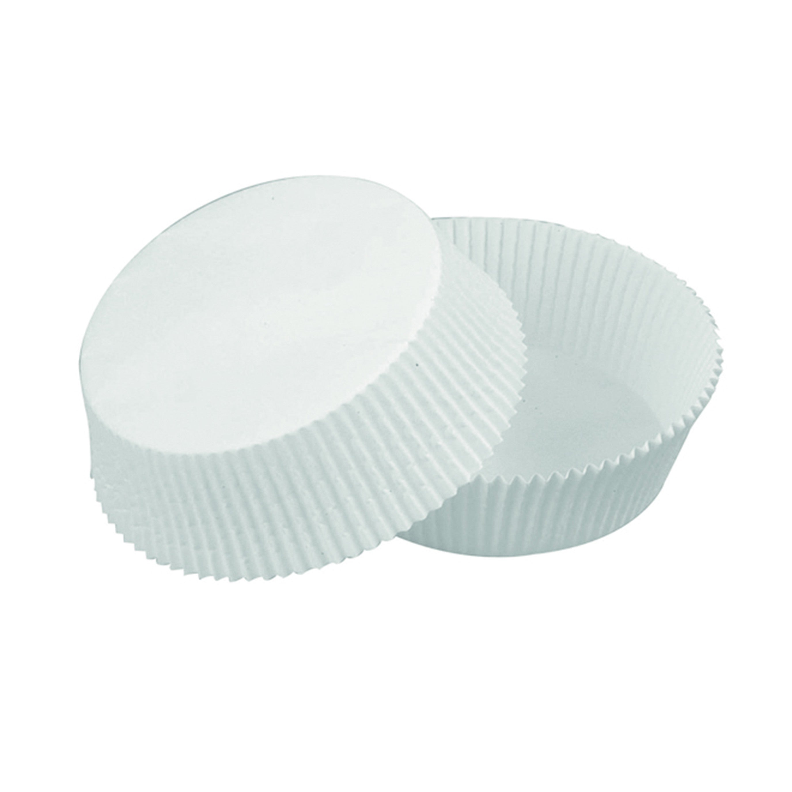100Pcs - Caissette papier de cuisson ronde blanche siliconée   H36mm FirstPack - Mathon - 2