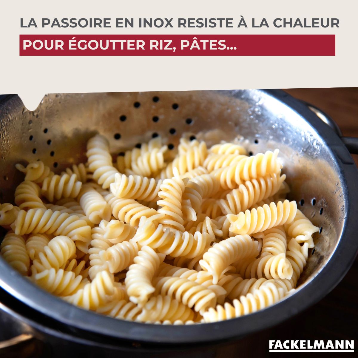 Ensemble de 2 Passoires inox 24 cm avec anses Fackelmann - Mathon - 4