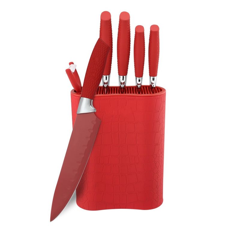 Set de couteaux avec support 7 pièces Rouge Royalty Line RL6MSTR Royalty Line - Mathon - 2