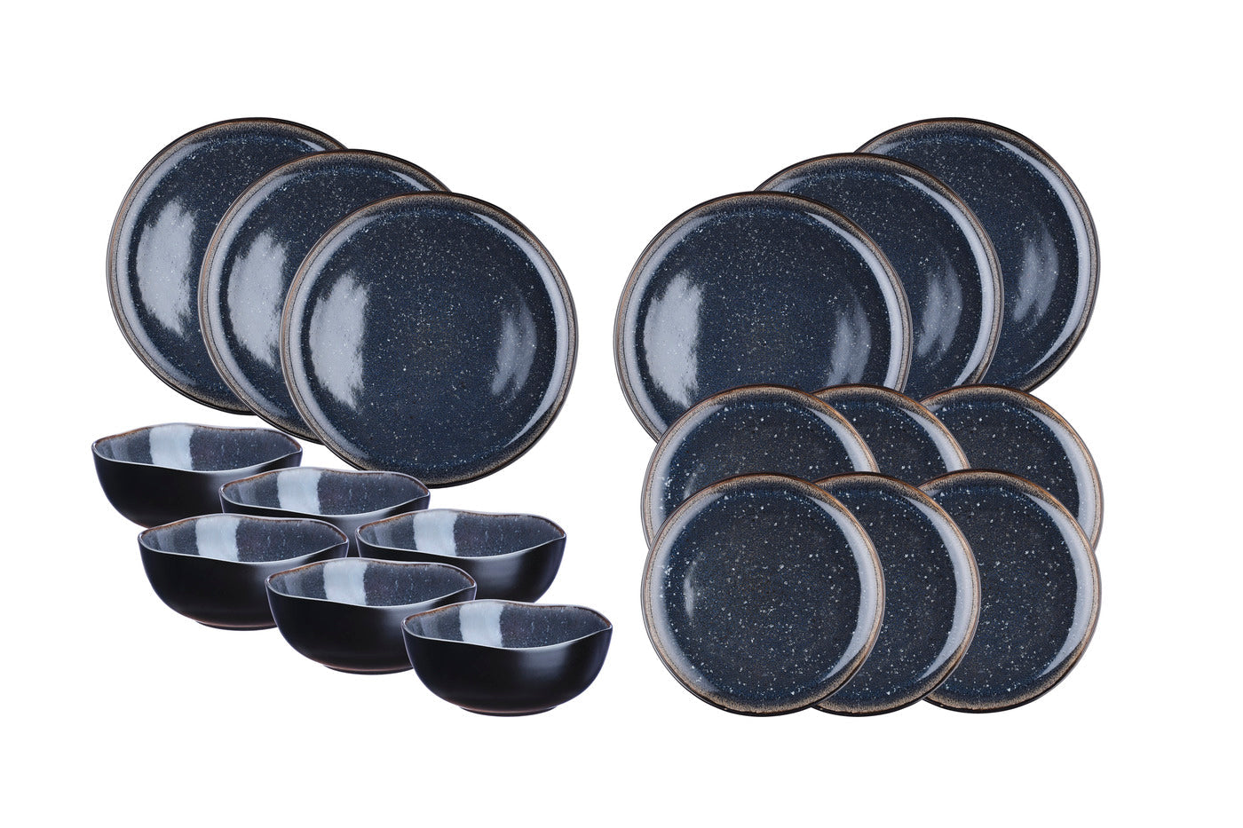 Lot de 18 set les essentiels en grès bleu D Björn - Mathon - 1