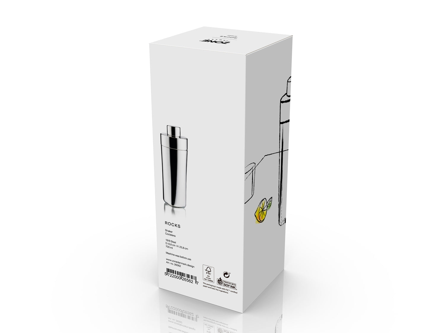 Shaker ROCKS en acier inoxydable Acier poli Zone Denmark - Mathon - 5