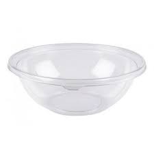 Saladier PET rond transparent avec couvercle 750 ml Diam: 22,5 cm 22,5 x 12,5 x 5 cm - 25 unités FirstPack - Mathon