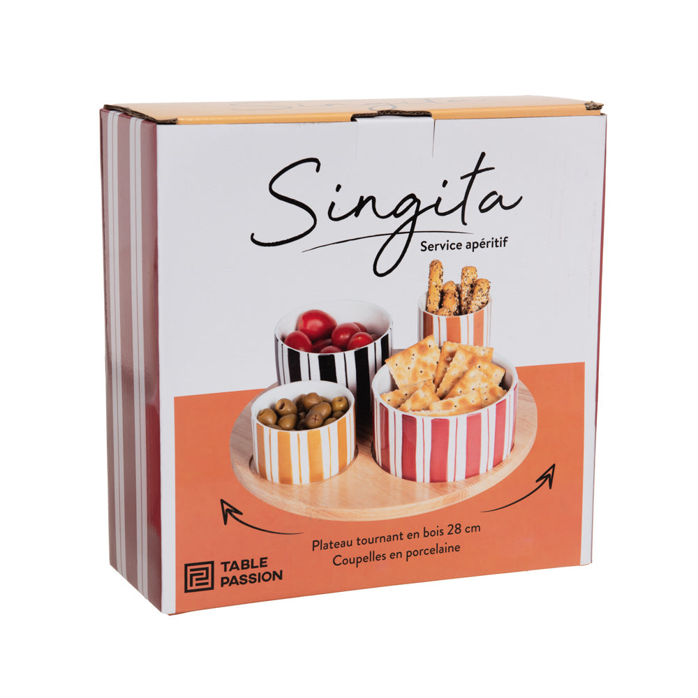 Service apéritif 4 pièces Singita 28,5 cm Table passion - Mathon - 3