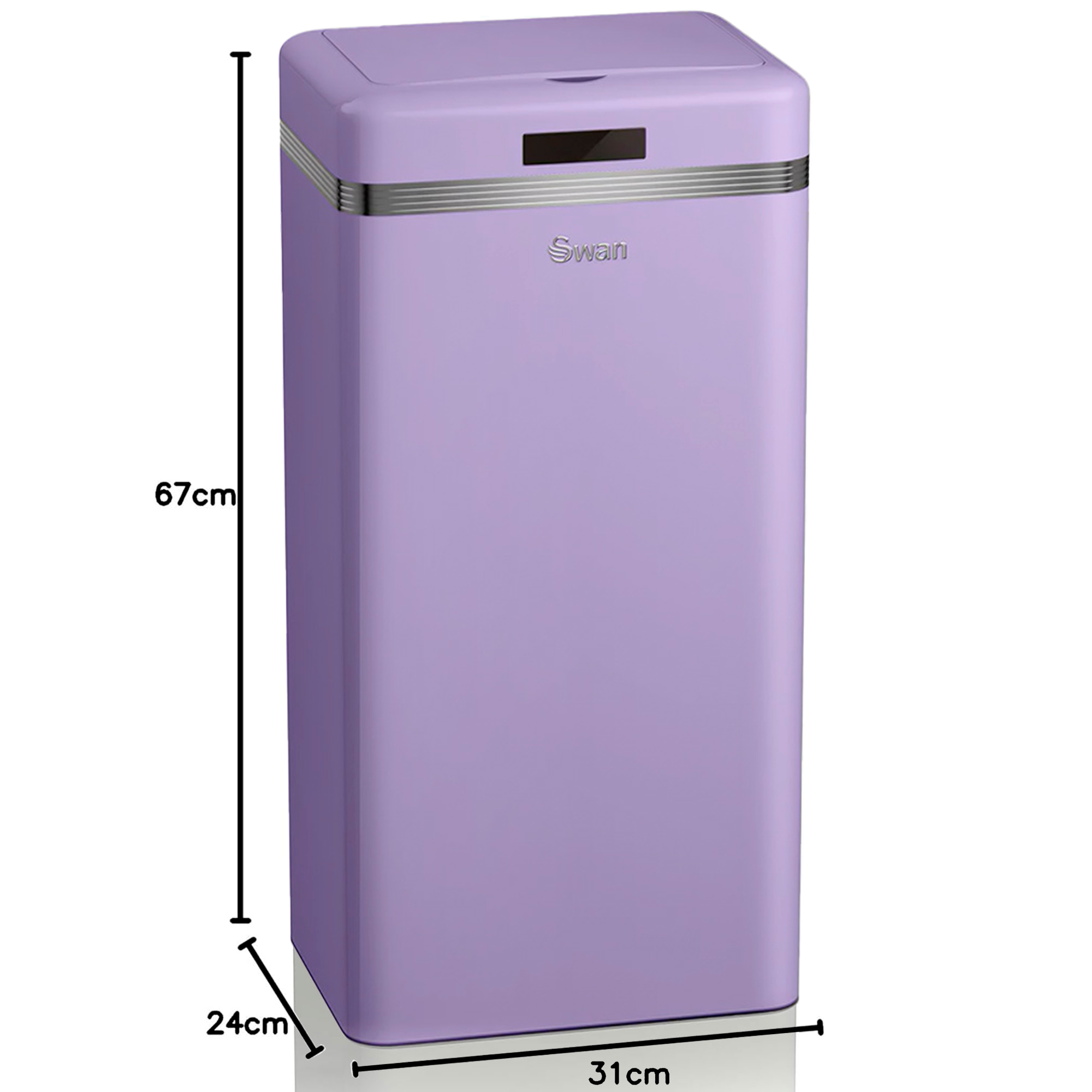 Retro Poubelle à Ouverture Automatique avec Capteur, Métal, 45 Litres, Vintage  Violet SWKA4500PURNEU - Mathon - 5