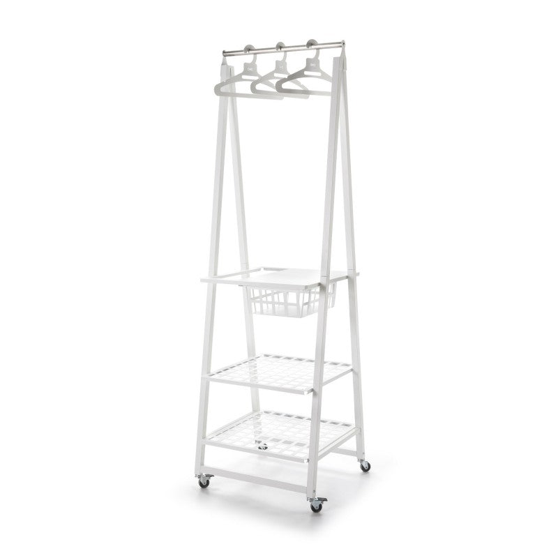 Portant à vêtements sur roulettes en métal, blanc, urban Don Hierro - Mathon - 1