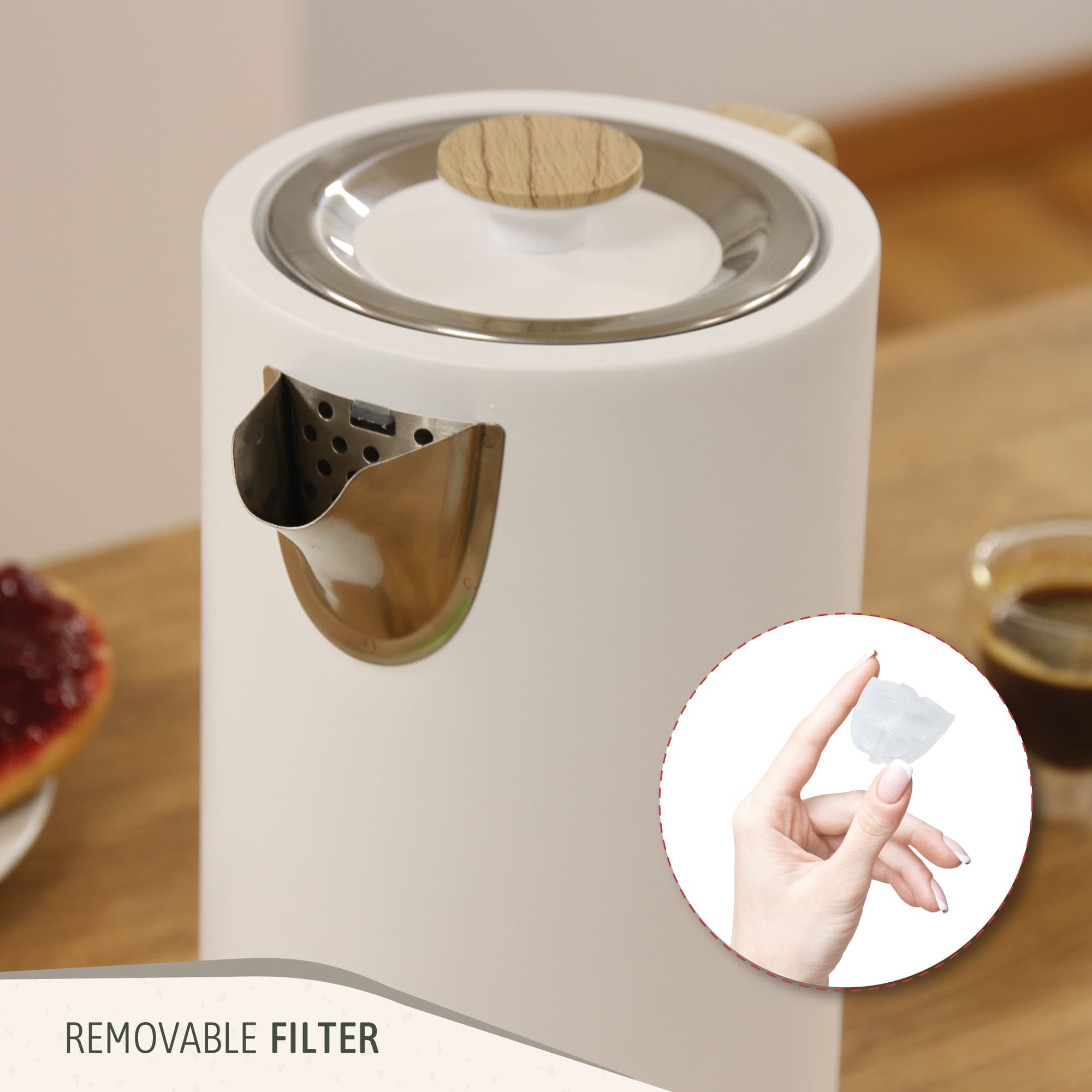 Nordic Bouilloire Électrique 1,7L Sans Fil, Ébullition Rapide Sans BPA, Base 360 2200 Blanc KT1165WHT - Mathon - 7