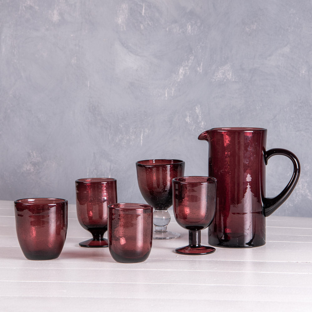 Verre à pied 25 cl Gordes bullé violet (lot de 6) Table passion - Mathon - 2