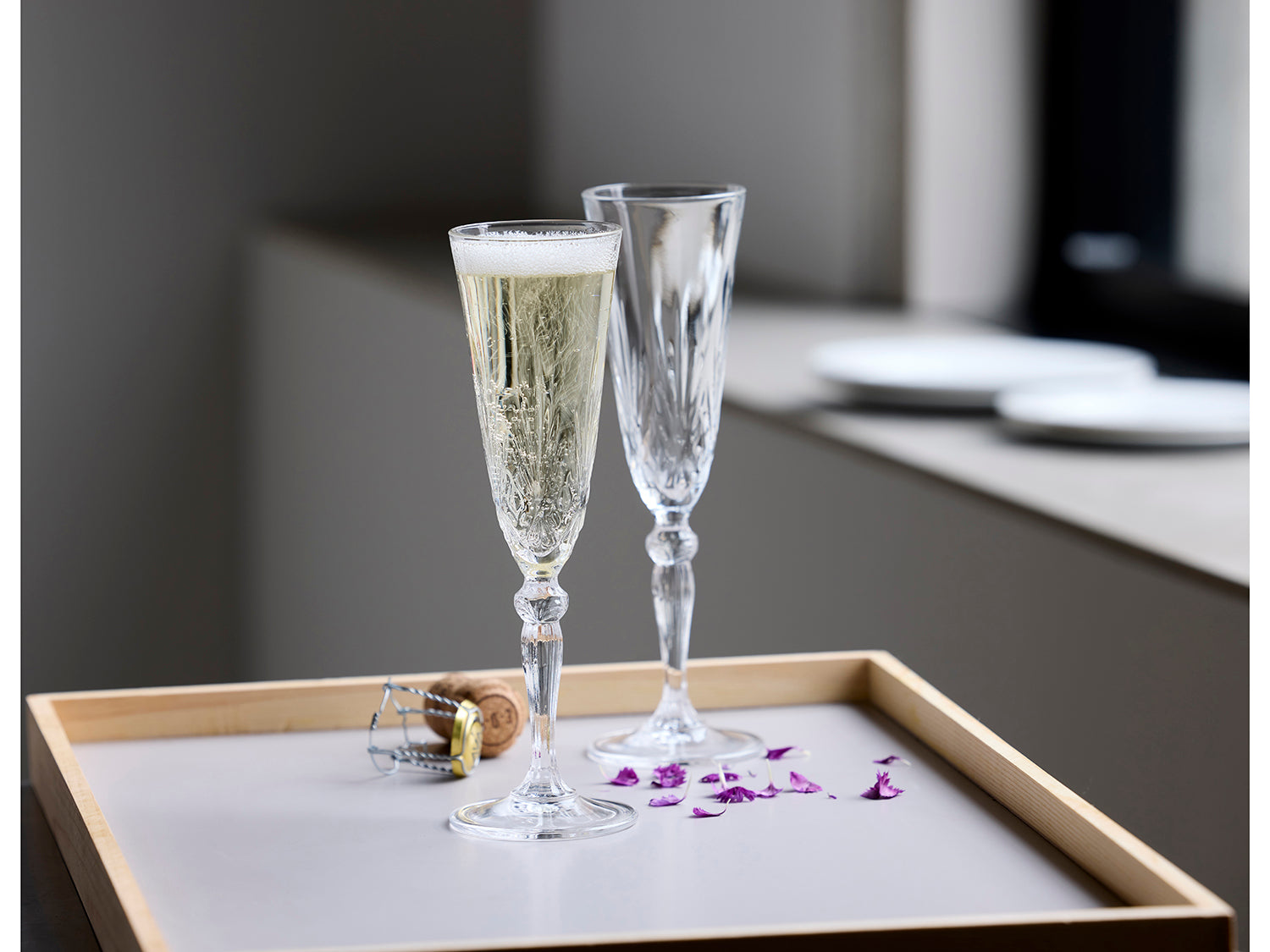 Set de 4 coupes à champagne MELODIA 16cl en cristal sans plomb Transparent Lyngby Glas - Mathon - 5