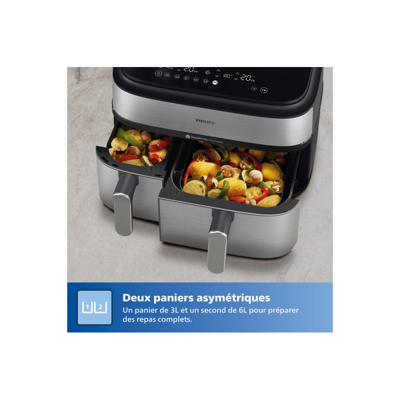 Friteuse Sans Huile   Airfryer Na555 00 Série 5000 Double Panier 9l Philips - Mathon - 4