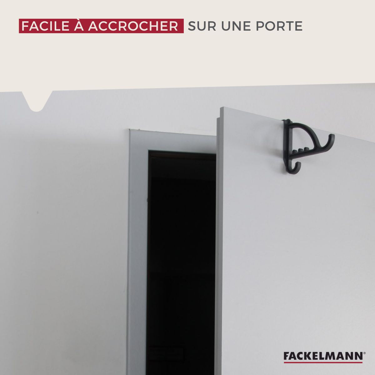 Crochet porte manteau pour porte  Tecno Fackelmann - Mathon - 3