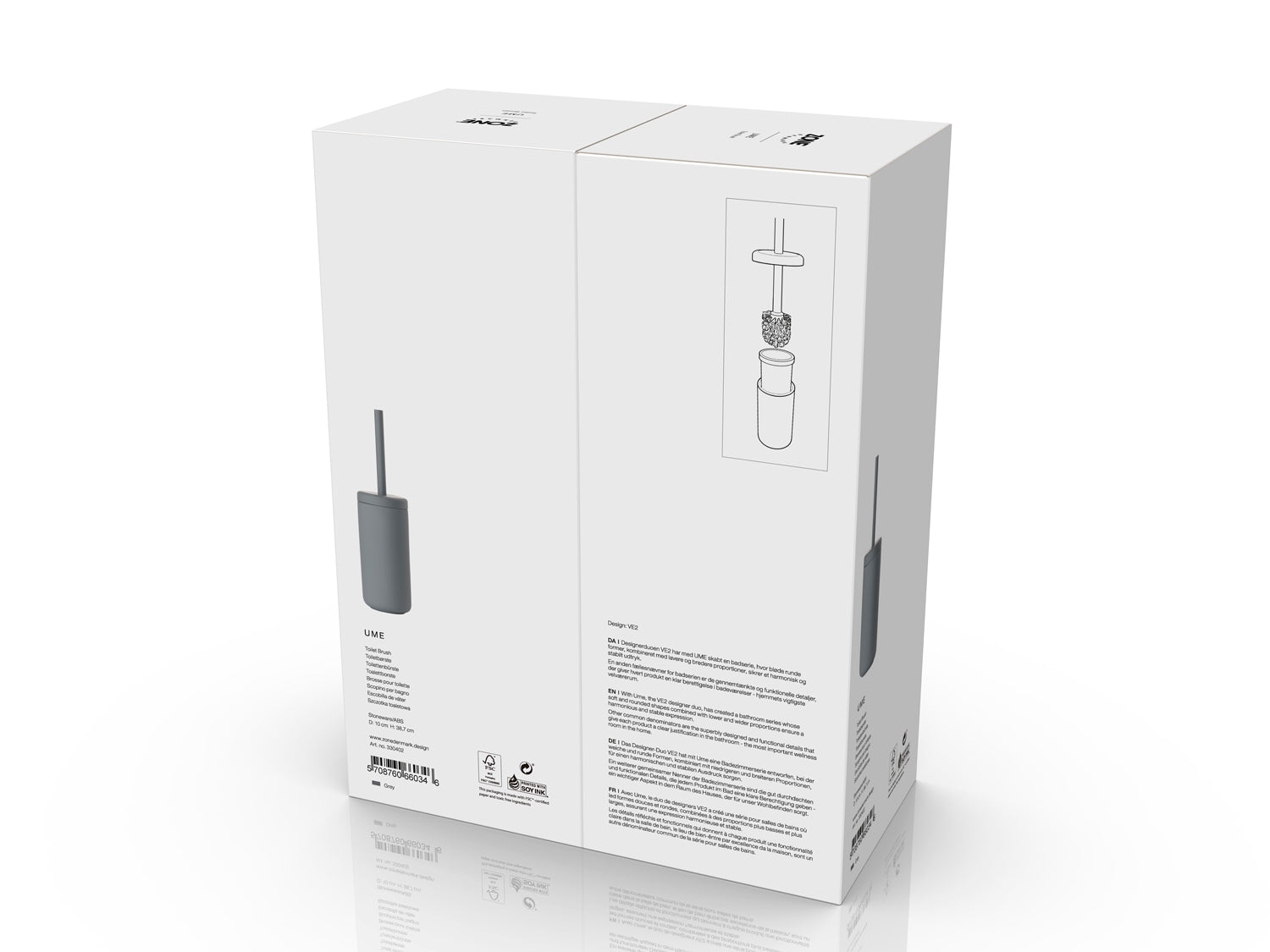 Brosse de toilette UME en grès et polypropylène Gris Zone Denmark - Mathon - 5