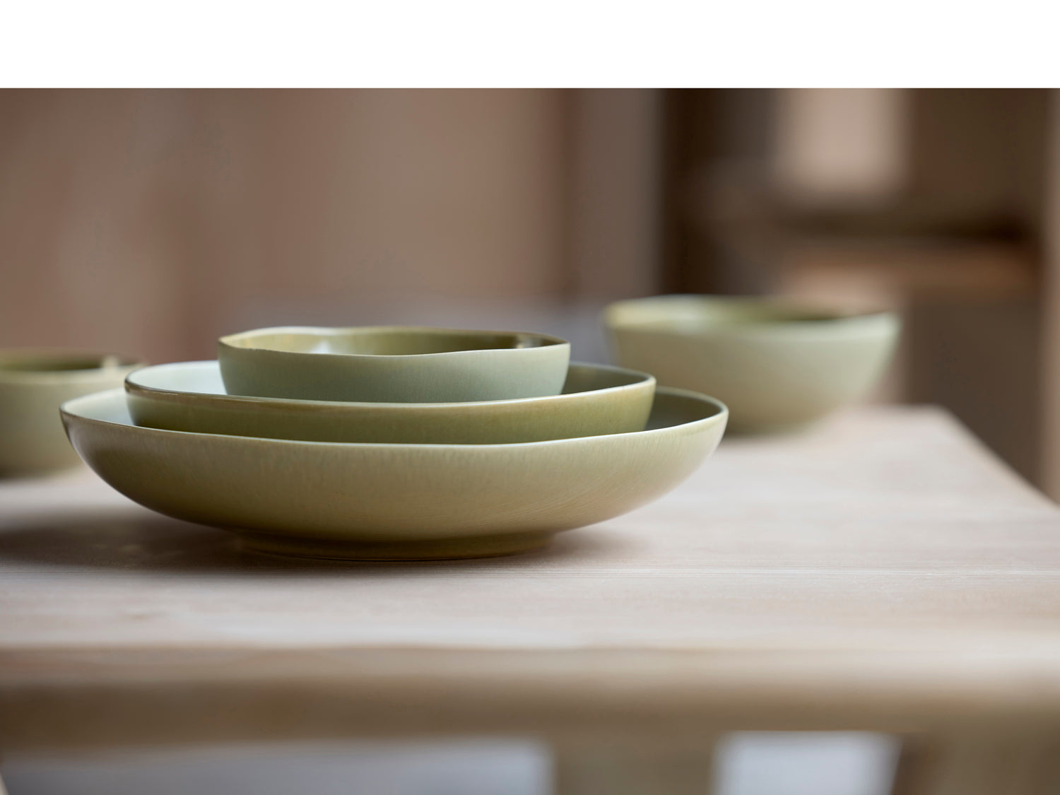 Bol UMAMI 15cm en grès émaillé Vert pur Villa Collection - Mathon - 3