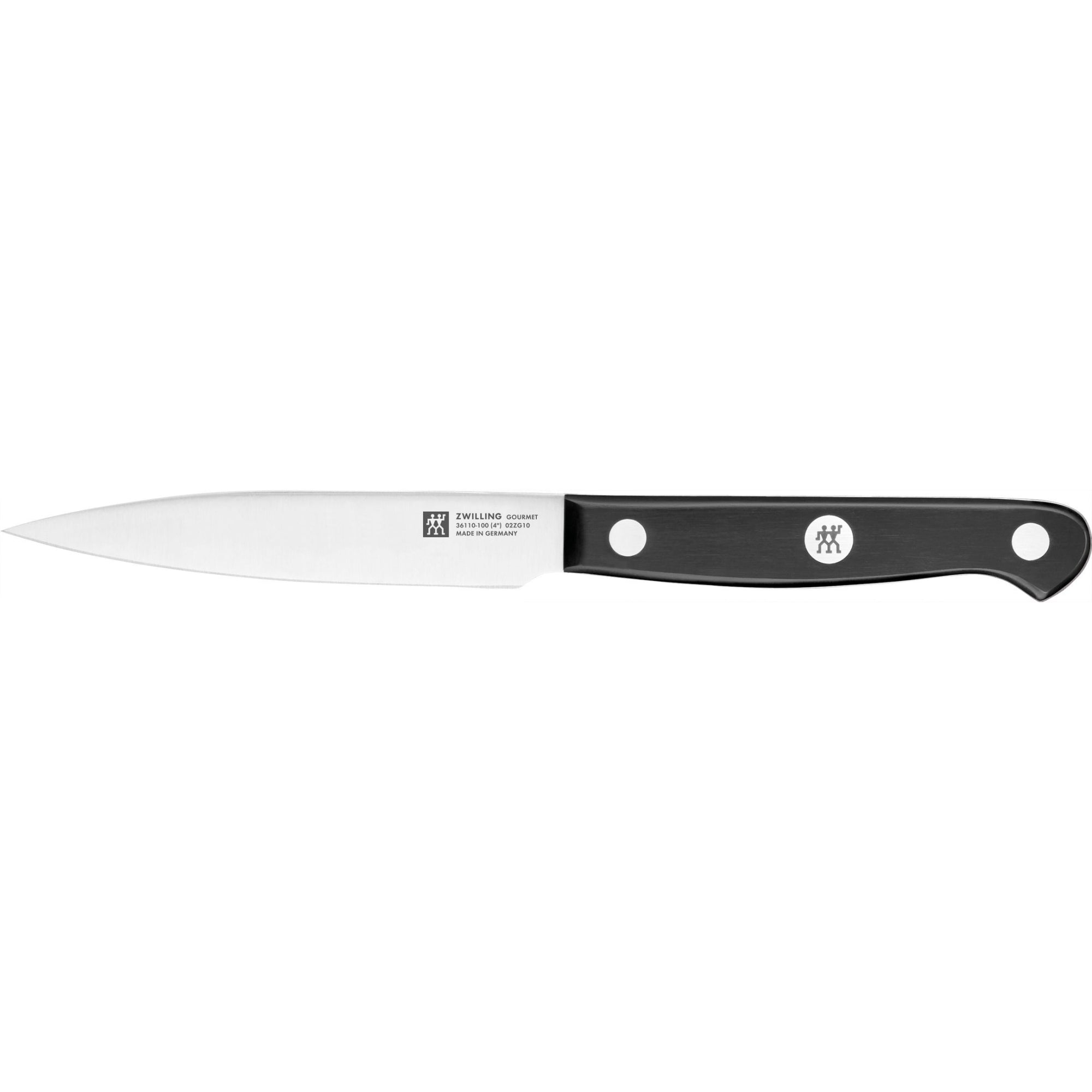Couteau à Larder et à Garnir, 10 cm, Acier Spécial Inoxydable, Noir, Gourmet Zwilling - Mathon