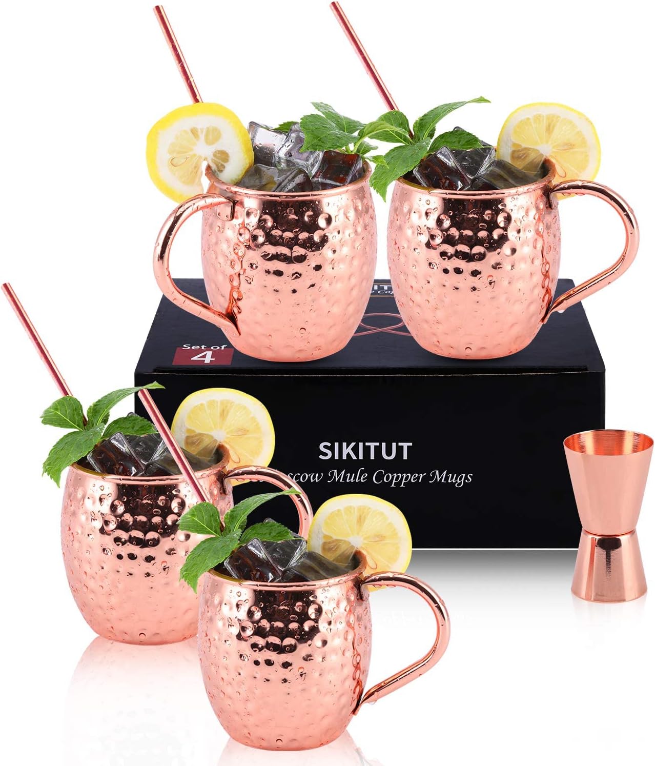 Lot de 4 Tasses Moscow Mule en Cuivre Martelé Vendos85 - Mathon