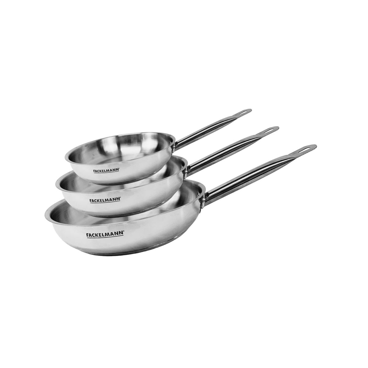 Set de 3 poêles 20 24 et 28 cm en inox  Eterna Fackelmann - Mathon - 1