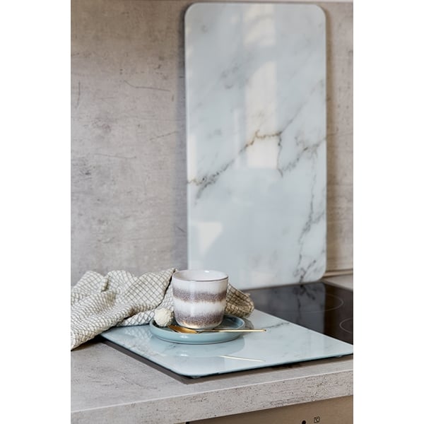 Set 2 couvre-plaques protection motif marbre Wenko by Maximex - Mathon - 2