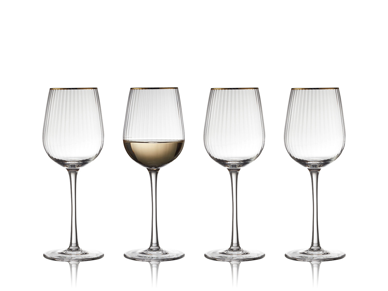 Set de 4 verres à vin blanc PALERMO GOLD Transparent Lyngby Glas - Mathon - 1
