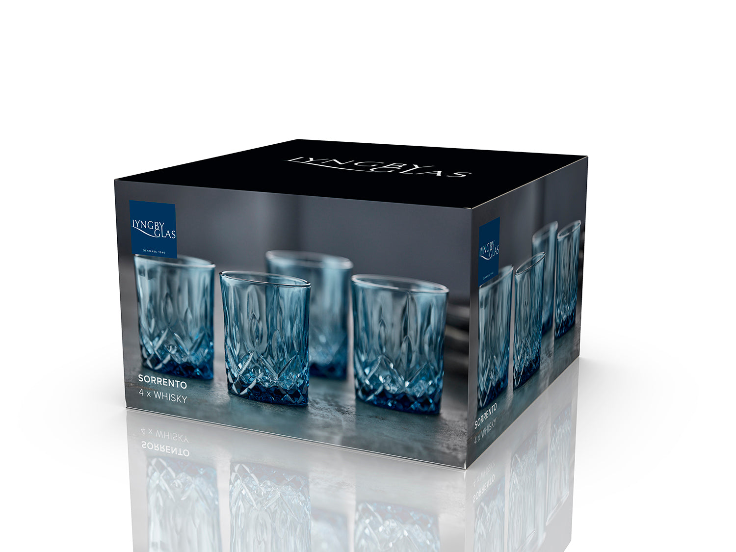 Verre à whisky Sorrento en Verre Bleu Lyngby Glas - Mathon - 4