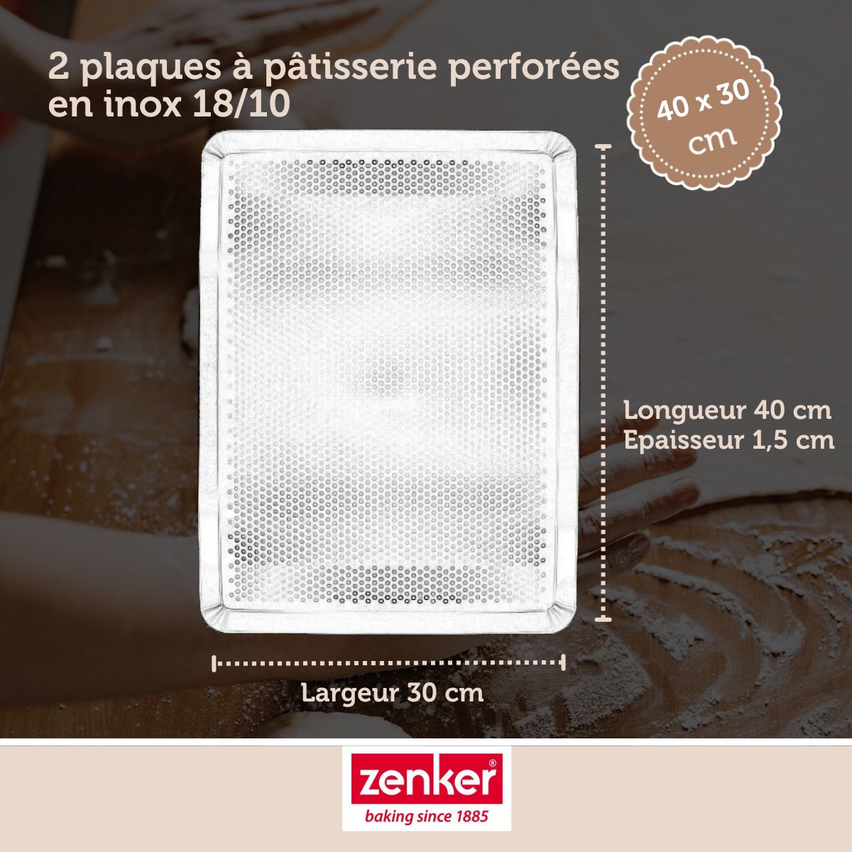 Lot de 2 plaques à pâtisserie perforées en aluminium Zenker Special Cooking Zenker - Mathon - 3