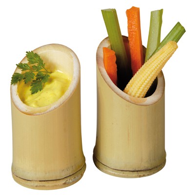 20Pcs - Tube bambou coupe oblique "Asahi"  H90mm 60ml FirstPack - Mathon - 1