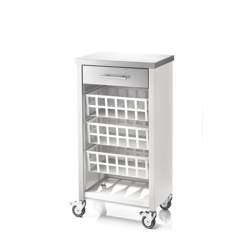 Desserte de cuisine avec plan de travail en acier inoxydable, MOHER, Blanc Don Hierro - Mathon - 3