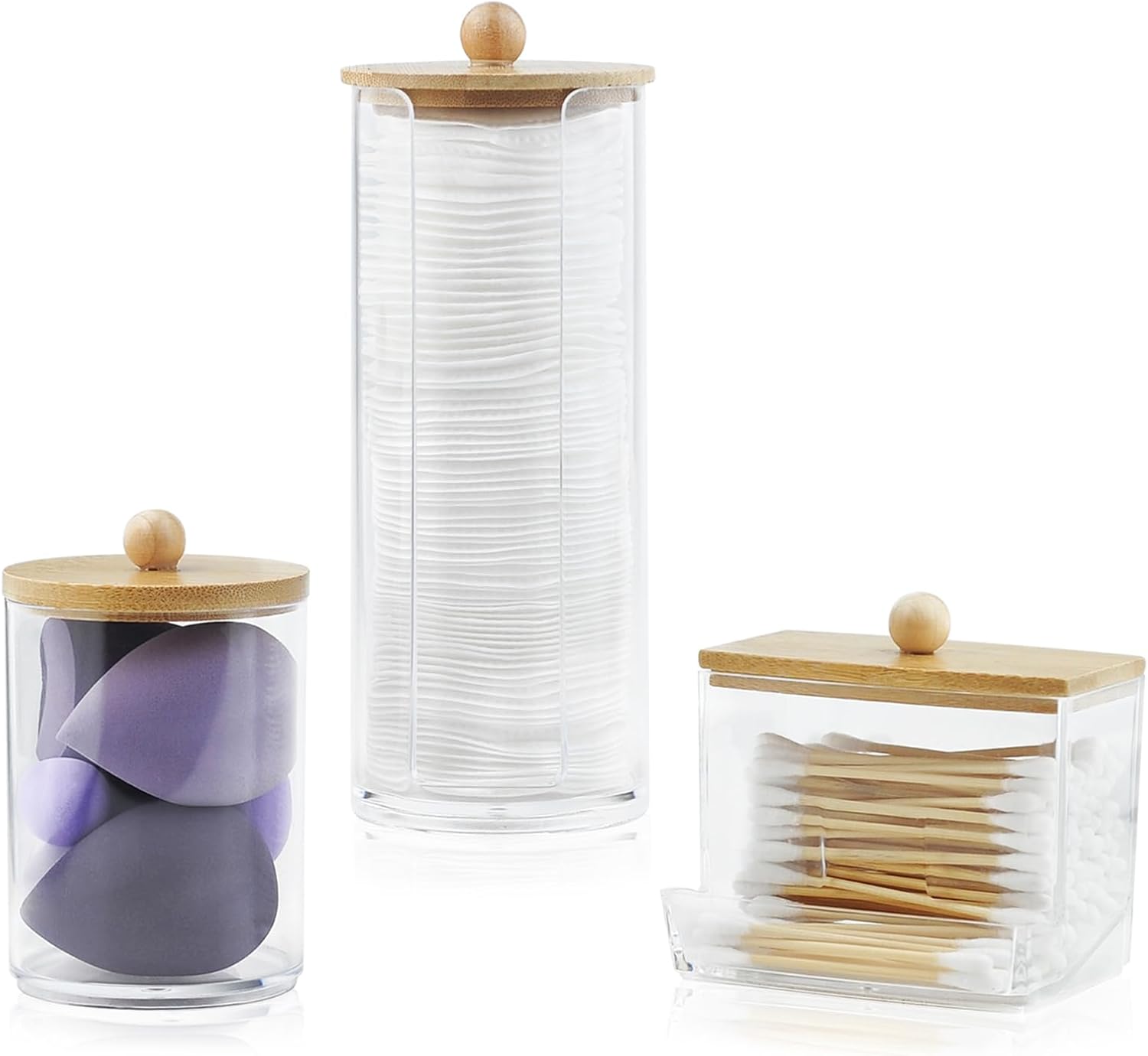 Ensemble Distributeurs Coton & Cotons-Tiges Transparent Vendos85 - Mathon